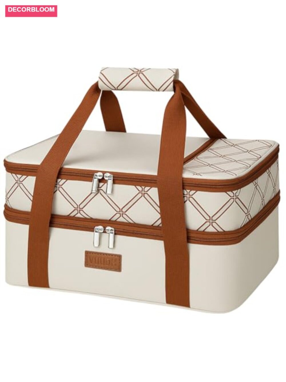 Expandable Double Decker Insulated Casserole Carrier Bag for 2 Dishes